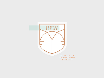 Denver Cat Co. badge crest geometric logo modern monoline shield simple