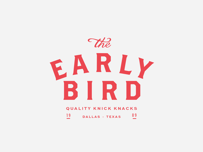 The Early Bird lockup logo logotype retro script type typography vintage