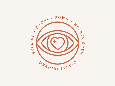 Re:Mind Badge badge circle eye geometric heart lines logo modern monoline simple