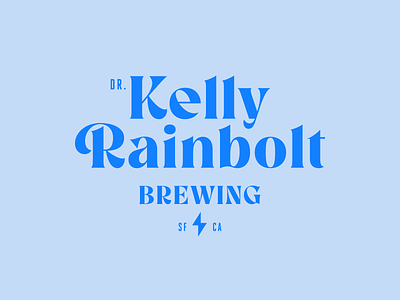 Dr. Kelly Rainbolt Brewing beer blue brand design brewery craftbeer design logo modern serif simple wordmark