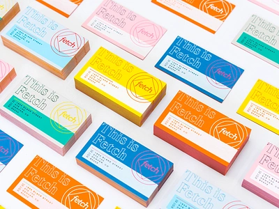 Fetch Business Cards business cards collateral color colorful denver design logo minimal modern monoline paper simple type typography wordmark