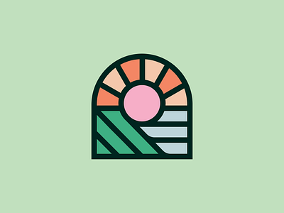 Cliff branding design geometric logo logomark minimal modern monoline simple sun water window
