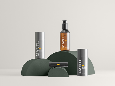 Mantl bottle packaging brand design branding branding and identity branding design d2c grey masculine minimal modern packaging simple skincare