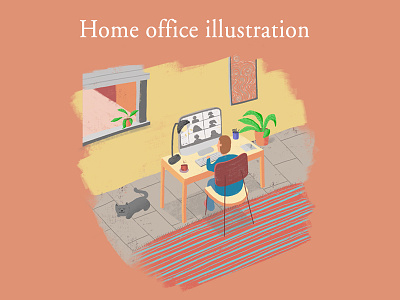 Home Office art creativemarket design drawing graphic graphic design home homeoffice illustration illustrator office offices remotework ui work workfromhome
