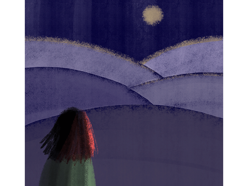 Windy Night animated gif animation art creative doodle drawing frame by frame girl illustration illustrator ipad pro ipadproart loop animation moon motion night procreate procreate art sketch texture