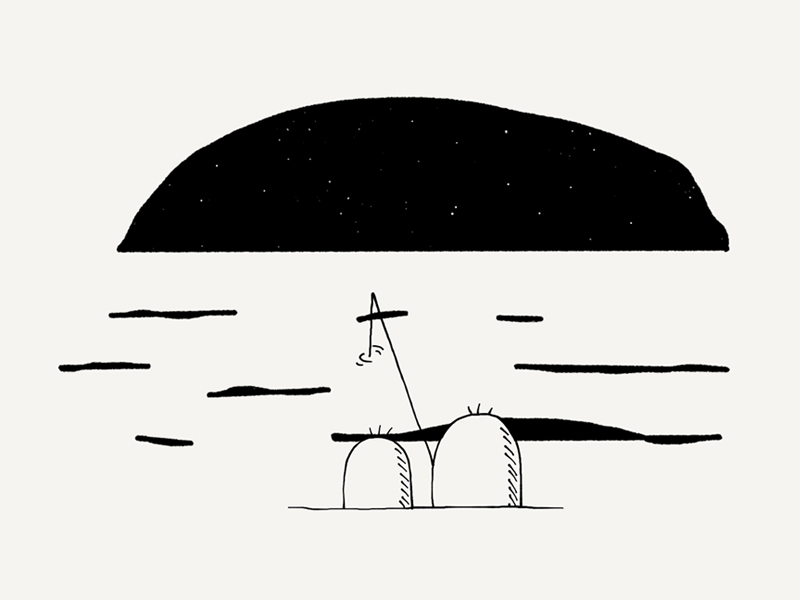 Untitled blackandwhite drawing fishing ideas illustration illustrator minimal night simple