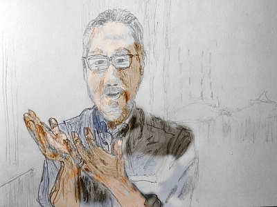 Storytelling for Leaders color wash drawing gesticulation gesture illustration person rough sketch storytelling