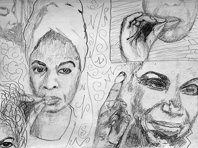 Nina Simone Study drawing eyes hands nina simone pencil singer sketch sketching
