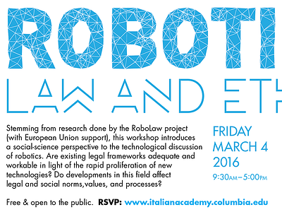 Robotics Law and Ethics design ethics law robotics typography