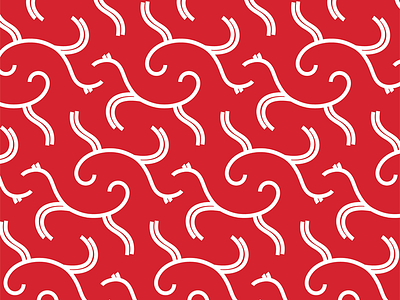 Horse Pattern horse line milton glaser pattern red