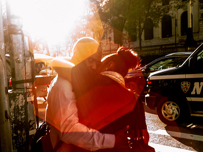 Photograph drawing embrace expression flare light photography street sun