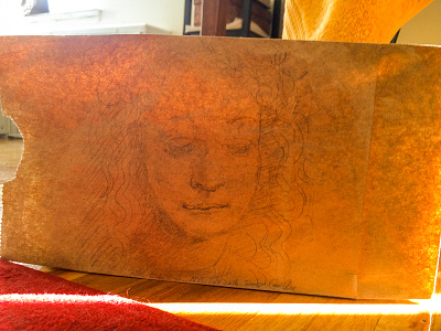 Face on Paper Bag