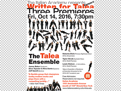 Written for Talea Ensemble Poster collage ensemble helvetica playful poster typography