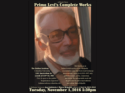 Primo Levi, A Fresh View poster primo levi