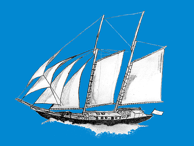 Wind & Water boat drawing exploration illustration immigration sail sailboat sailing sea ship water wind