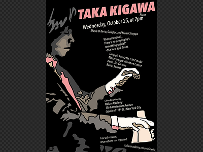 Taka Kigawa drawing illustration pianist piano poster typography