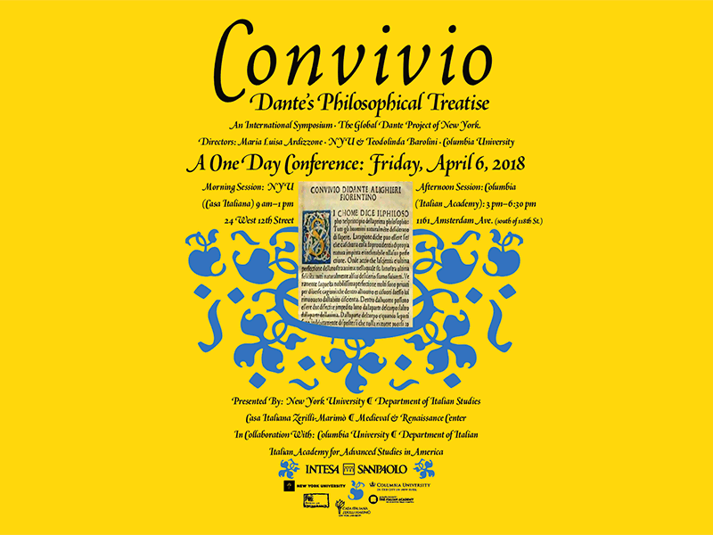 Dante Convivio blue dante fleurons poster typography yellow