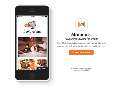 Moments - Private Photo Diary for iPhone diary iphone journal minimalistic photo private