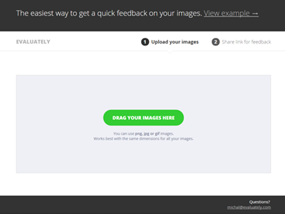 Evaluately - The easiest way to get feedback on your images icon image photo poll service test usability vote
