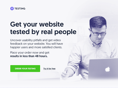 TryTesting.com application landing page saas service test testing usability web website
