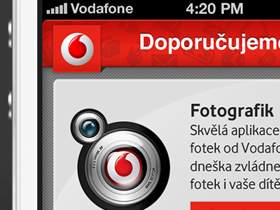 Vodafone Galerie android czech iphone mobile phone ui user interface vodafone