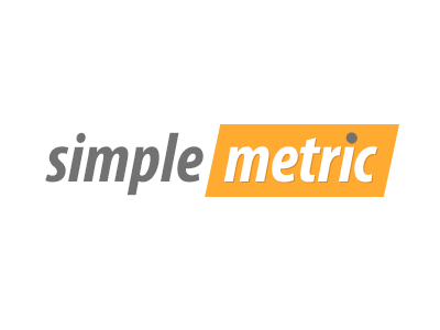 Logo for Simplemetric analytics brand customer experience cx logo nps ux