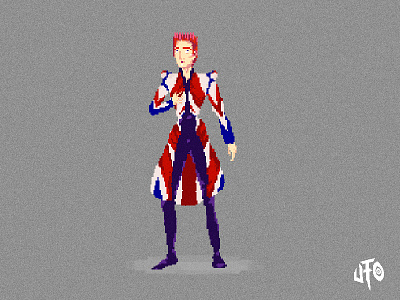 Pixel UnionJack Bowie 8bit 8bitart aseprite davidbowie pixel pixelart