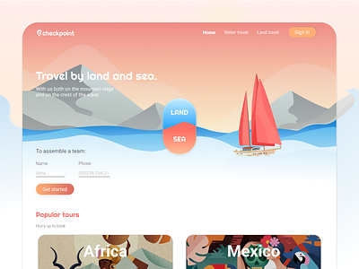 Travel website app graphic design illustration travel ui ux uxui vector web design