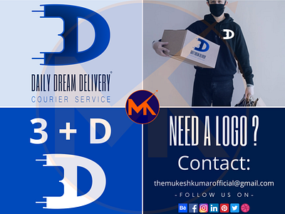 3D (DAILY DREAM DELIVERY) LOGO DESIGN branding graphic design logo