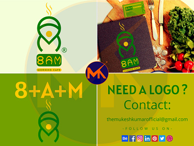 8+A+M CAFE LOGO DESIGN branding graphic design logo