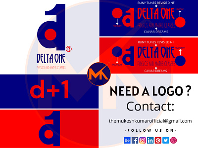 d+1 DELTA ONE (PHYSICS AND MATHS CLASSES) LOGO DESIGN branding graphic design logo