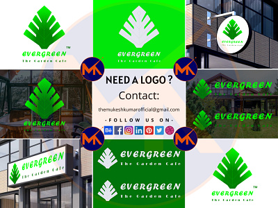 EVERGREEN (the garden cafe) LOGO DESIGN branding graphic design icon logo