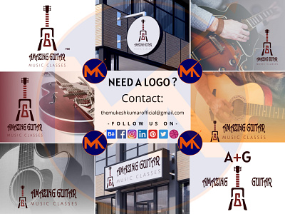 AMAZING GUITAR (MUSIC CLASSES) LOGO DESIGN branding design graphic design icon logo