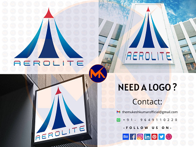 AEROLITE ROCKETSHIP LOGO DESIGN branding design graphic design icon logo vector