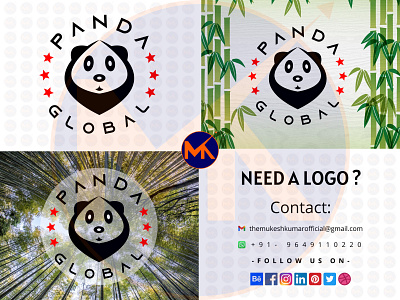 PANDA GLOBAL LOGO DESIGN branding design graphic design icon logo vector