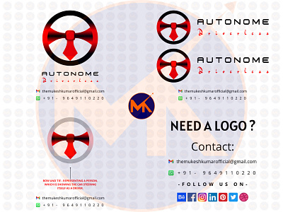 AUTONOME- DRIVERLESS CAR LOGO DESIGN branding design graphic design icon logo vector