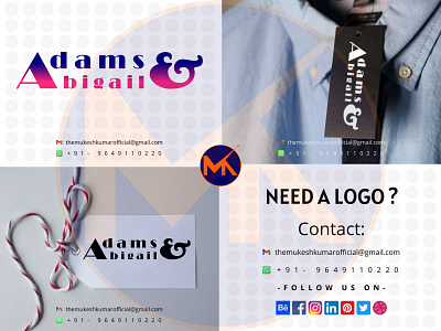 ADAMS & ABIGAIL (FASHION BRAND WORDMARK LOGO DESIGN) branding design graphic design icon logo vector