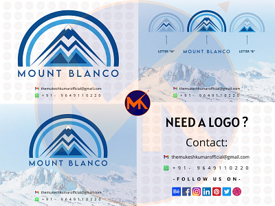 MOUNT BLANCO (SKI MOUNTAIN LOGO DESIGN) branding design graphic design icon logo vector