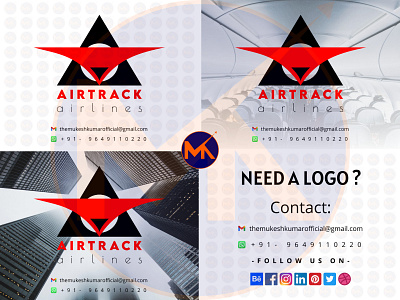 AIRTRACK (AIRLINE LOGO DESIGN) branding design graphic design icon logo vector