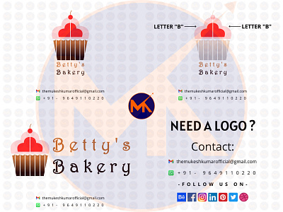 BETTY'S BAKERY (CUPCAKE LOGO DESIGN) branding design graphic design icon logo vector