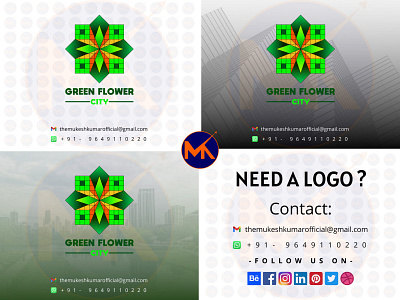 GREEN FLOWER CITY LOGO DESIGN branding design icon logo vector