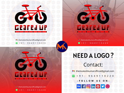 GEARED UP (BICYCLE SHOP LOGO DESIGN) branding design icon logo vector