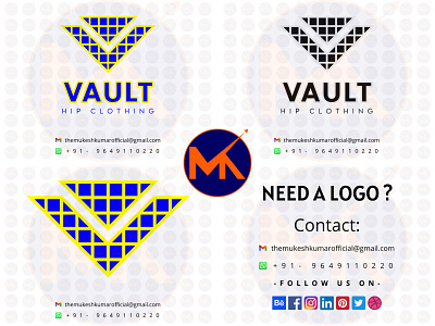VAULT HIP CLOTHING BRAND LOGO DESIGN branding design icon logo vector
