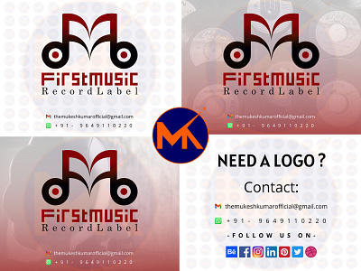 FIRST MUSIC (RECORD LABEL LOGO DESIGN) branding design graphic design icon logo vector