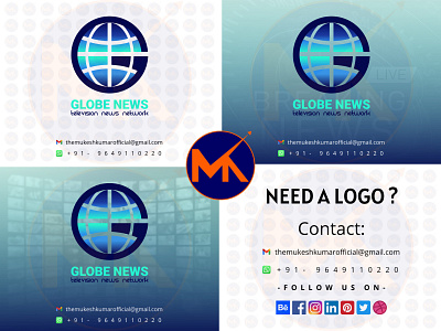 GLOBE NEWS (TELEVISION NEWS NETWORK LOGO DESIGN) branding design graphic design icon logo vector