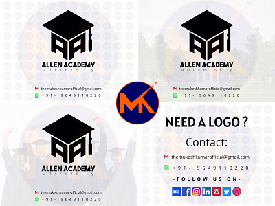 ALLEN ACADEMY (UNIVERSITY LOGO DESIGN) branding design graphic design icon logo vector