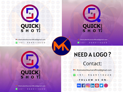 QUICK SHOT (CAMERA APP LOGO DESIGN) branding design graphic design icon logo vector