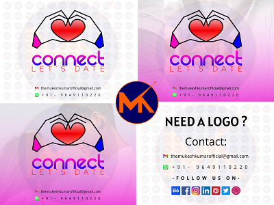 CONNECT (DATING APP LOGO DESIGN) branding design graphic design icon logo vector