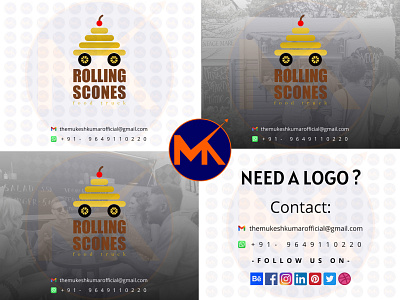 ROLLING SCONES (FOOD TRUCK LOGO DESIGN) branding design graphic design icon logo vector