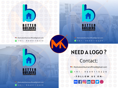 BETTER BUILDERS (CONSTRUCTION COMPANY LOGO DESIGN) branding design graphic design icon logo vector